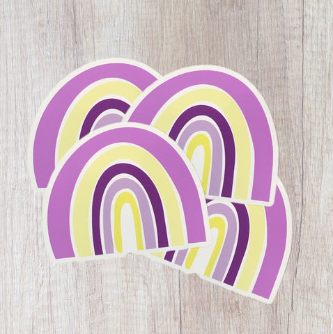 Purple and Gold Rainbow Sticker