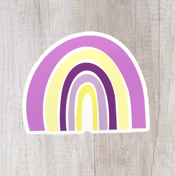 Purple and Gold Rainbow Sticker