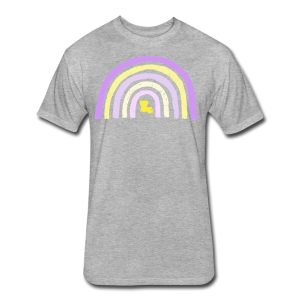 Purple and Gold Rainbow - heather gray