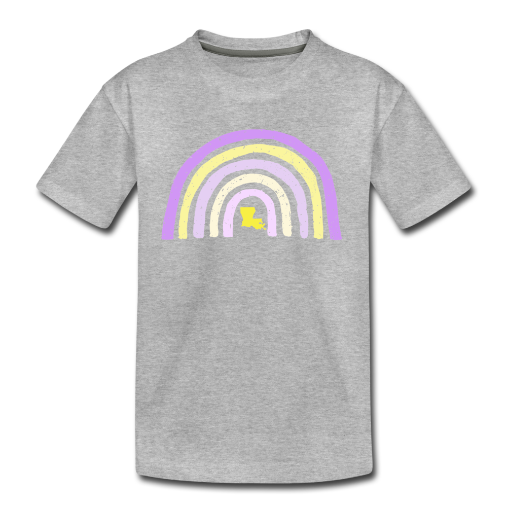 Purple and Gold Rainbow - Youth - heather gray