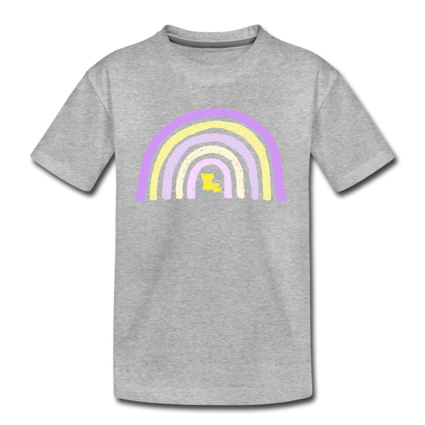 Purple and Gold Rainbow - Youth - heather gray